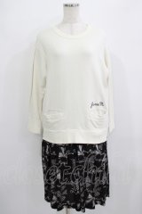 Jane Marple / Jane's drawingのトロンプルイユドレス M アイボリー×ブラック H-25-09-04-061-JM-OP-KB-ZH