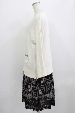 画像2: Jane Marple / Jane's drawingのトロンプルイユドレス M アイボリー×ブラック H-25-09-04-061-JM-OP-KB-ZH