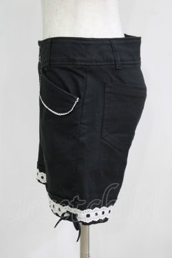 画像2: PEACE NOW / はしごレースショートパンツ  黒×白 H-25-09-04-066-PU-PA-KB-ZH