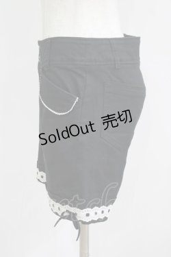 画像2: PEACE NOW / はしごレースショートパンツ  黒×白 H-25-09-04-066-PU-PA-KB-ZH