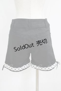画像3: PEACE NOW / はしごレースショートパンツ  黒×白 H-25-09-04-066-PU-PA-KB-ZH