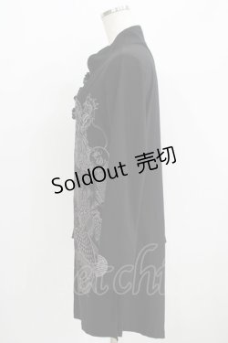 画像2: Qutie Frash / チャイナアシメカットソー  ブラック H-25-09-04-069-QU-TO-KB-ZH