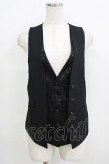 Qutie Frash / レイヤード風ベスト  黒 H-25-09-04-071-QU-TO-KB-ZH