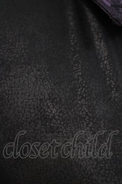 画像4: Qutie Frash / タイ付ジャガード切替ブラウス  黒×紫 H-25-09-04-072-QU-BL-KB-ZH