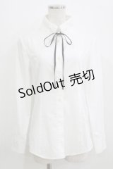 GOLD SEAL / リボン付長袖ブラウス  白 H-25-09-04-073-GO-BL-KB-ZH