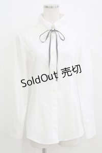 GOLD SEAL / リボン付長袖ブラウス  白 H-25-09-04-073-GO-BL-KB-ZH