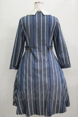 画像3: Jane Marple / Ribbon stripe jacquardのパブリックドレス  ブルーグレー H-25-09-04-001-JM-OP-KB-ZH