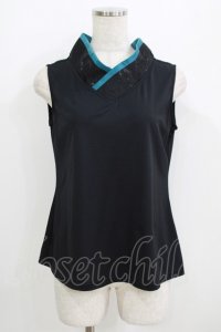 Qutie Frash / 着物衿インナータンク  ブラック×ブルーグリーン H-25-09-04-079-QU-TO-KB-ZH