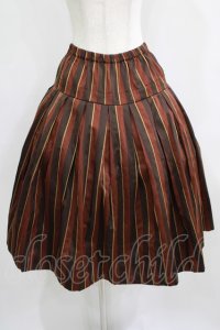 Jane Marple / Regimental stripe gored skirt M ブラウン H-25-09-04-013-JM-SK-KB-ZH