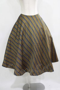 Jane Marple / Regimental stripe circular skirt  ocher H-25-09-04-014-JM-SK-KB-ZH