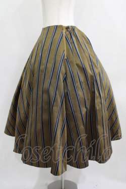画像2: Jane Marple / Regimental stripe circular skirt  ocher H-25-09-04-014-JM-SK-KB-ZH