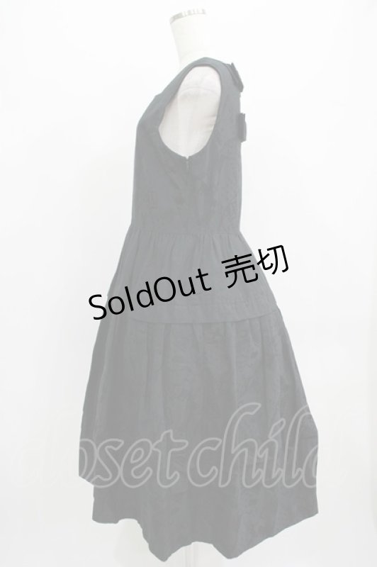 画像2: Jane Marple / Alice jacquardスクエアドレス  ブラック H-25-09-04-002-JM-OP-KB-ZH (2)