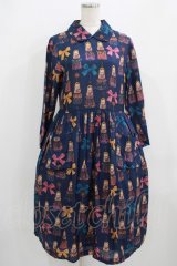 Jane Marple / Little tassel dollsのDayドレス M ブルーグレイ H-25-09-04-017-JM-OP-KB-ZH