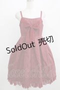 Leur Getter / スプーンジャガードシフォンリボンワンピース  ワイン H-25-09-04-003-LU-OP-KB-ZH