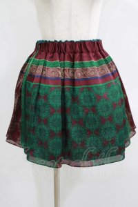 Jane Marple Dans Le Salon / プリントギャザースカート  ボルドー H-25-09-05-029-JM-SK-KB-ZH