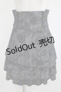 MIHO MATSUDA / フロッキーストライプスカート  グレー H-25-09-05-031-GO-SK-KB-ZH