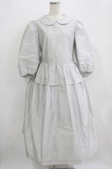 Jane Marple / クラッシュタフタ ラウンドカラードレス M シルバーグレー H-25-09-05-004-JM-OP-KB-ZH