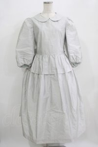 Jane Marple / クラッシュタフタ ラウンドカラードレス M シルバーグレー H-25-09-05-004-JM-OP-KB-ZH