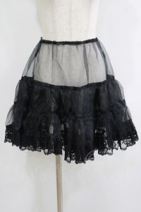 MIHO MATSUDA / オーガンジーパニエ  黒 H-25-09-05-043-GO-SK-KB-ZH