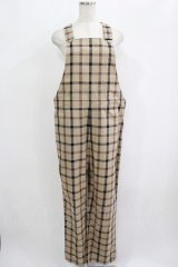 MILKBOY / CHECK SALOPETTE PANTS  ベージュ H-25-09-05-048-MB-PA-KB-ZH