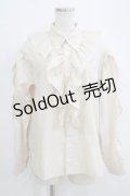 MILK / Bigフリルブラウス  ベージュ H-25-09-05-062-ML-BL-KB-ZH