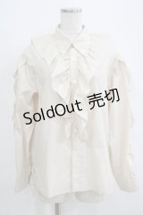 MILK / Bigフリルブラウス  ベージュ H-25-09-05-062-ML-BL-KB-ZH