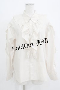 MILK / Bigフリルブラウス  ベージュ H-25-09-05-062-ML-BL-KB-ZH