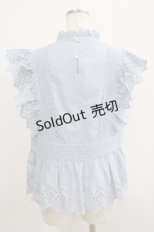 画像3: Jane Marple Dans Le Salon / オーガニックブロードチュニックブラウス  サックスブルー H-25-09-05-064-JM-BL-KB-ZT376 (3)