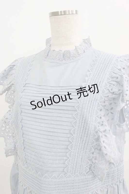 画像4: Jane Marple Dans Le Salon / オーガニックブロードチュニックブラウス  サックスブルー H-25-09-05-064-JM-BL-KB-ZT376 (4)