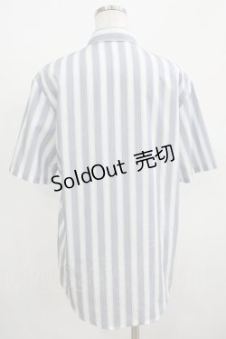 画像3: MILKBOY / LOGO Stripe shirt  ホワイト×ブルー H-25-09-05-065-MB-BL-KB-ZH