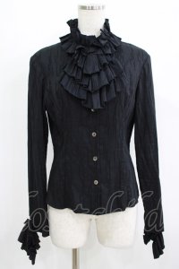 Moi-meme-Moitie / ストレッチタイ付きブラウス  黒 H-25-09-05-066-MO-BL-KB-ZH