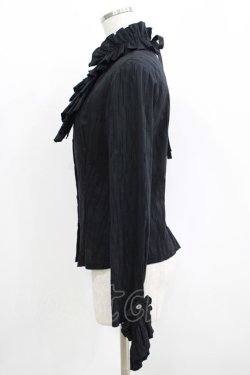 画像2: Moi-meme-Moitie / ストレッチタイ付きブラウス  黒 H-25-09-05-066-MO-BL-KB-ZH
