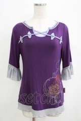 Ozz oneste / チャイナカットソー  パープル H-25-09-05-068-OO-TO-KB-ZT128