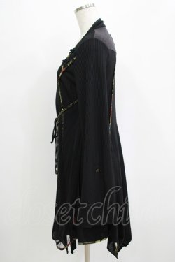 画像2: Ozz oneste / メッシュレイヤードロングカーディガン  黒 H-25-09-05-070-OO-TO-KB-ZH
