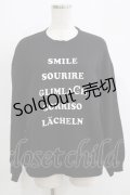 Jane Marple / Just smile sweatshirt  black×off white H-25-09-05-072-JM-TO-KB-ZH