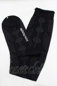 Jane Marple / Tulip lace knee socks  ブラック H-25-09-05-074-JM-ZA-KB-ZH