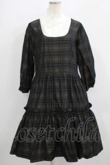 Jane Marple / Memory Shadow Checkレイヤードドレス  ブラックチェック H-25-09-05-008-JM-OP-KB-ZH