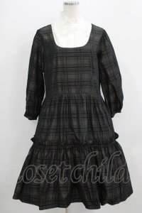 Jane Marple / Memory Shadow Checkレイヤードドレス  ブラックチェック H-25-09-05-008-JM-OP-KB-ZH