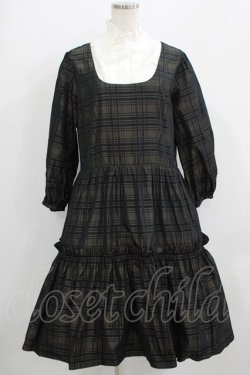 画像1: Jane Marple / Memory Shadow Checkレイヤードドレス  ブラックチェック H-25-09-05-008-JM-OP-KB-ZH