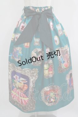 画像1: pays des fees  / キメラ額縁ロングスカート  グリーン H-25-09-05-021-PU-SK-KB-ZH