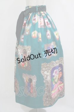 画像2: pays des fees  / キメラ額縁ロングスカート  グリーン H-25-09-05-021-PU-SK-KB-ZH