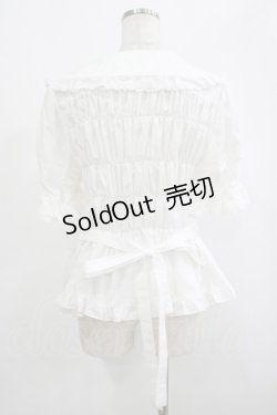 画像3: metamorphose / 【プラスサイズ】ハートレースシャーリング半袖ブラウス プラスサイズ オフ H-25-09-06-029-ME-BL-NS-ZH