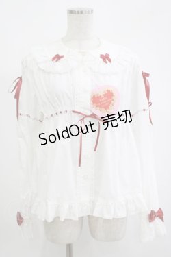 画像1: BABY,THE STARS SHINE BRIGHT / Sweet Heart くみゃちゃんブラウス Free オフ白/エンジ H-25-09-06-033-BA-BL-NS-ZH