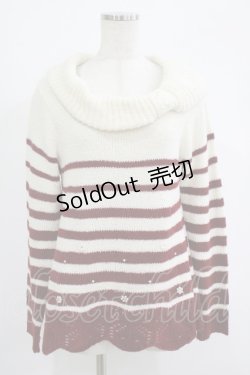 画像1: axes femme / ボーダーニット M オフ/ワイン H-25-09-06-038-AX-TO-NS-ZH