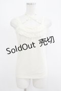 axes femme / クロスストラップビジューフラワータンク M 生成り H-25-09-06-039-AX-TO-NS-ZH