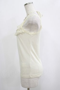 画像2: axes femme / クロスストラップビジューフラワータンク M 生成り H-25-09-06-039-AX-TO-NS-ZH
