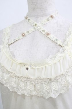 画像4: axes femme / クロスストラップビジューフラワータンク M 生成り H-25-09-06-039-AX-TO-NS-ZH