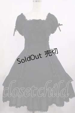 画像1: metamorphose / 半袖裾フリルワンピース Free ブラック H-25-09-06-1007-ME-OP-NS-ZH