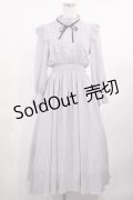 tocco closet / 配色リボン付きフリル×シャーリングワンピース M グレー H-25-09-06-1011-LO-OP-NS-ZH