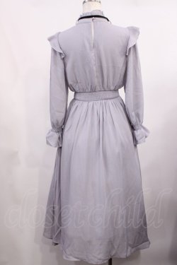 画像2: tocco closet / 配色リボン付きフリル×シャーリングワンピース M グレー H-25-09-06-1011-LO-OP-NS-ZH